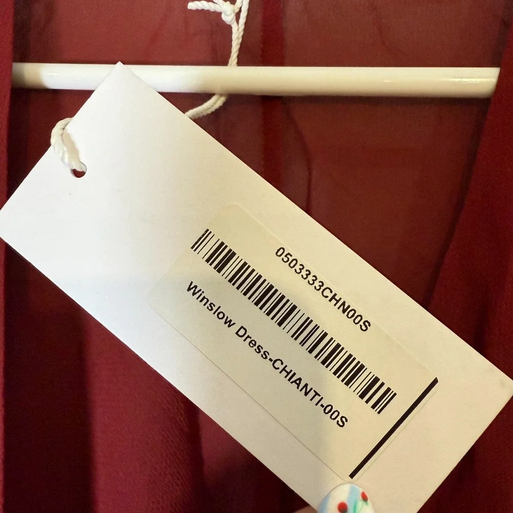 Reformation Winslow Wrap Dress Women's Small Burgundy Viscose Tie Waist‎ NWT - Picture 7 of 13